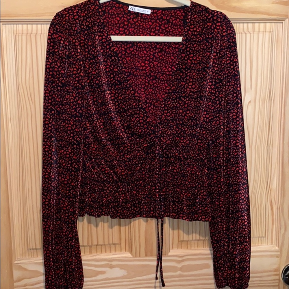 Red k Black Blouse
